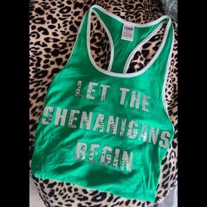 VS PINK bling green bling Let the Shenanigans begin tank
